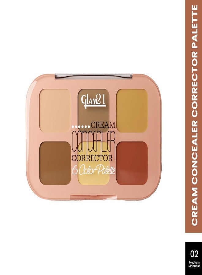 Glam 21 Glam21 Cream Concealer Corrector Palette |Creamy texture | Flawless & Buildable Coverage |Crease-proof formula |Easy To Blend & Lightweight Concealer For Face Makeup (9gm) - 02- Medium Madness - Image 2