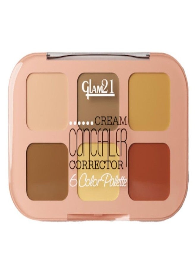 Glam 21 Glam21 Cream Concealer Corrector Palette |Creamy texture | Flawless & Buildable Coverage |Crease-proof formula |Easy To Blend & Lightweight Concealer For Face Makeup (9gm) - 02- Medium Madness - Image 1
