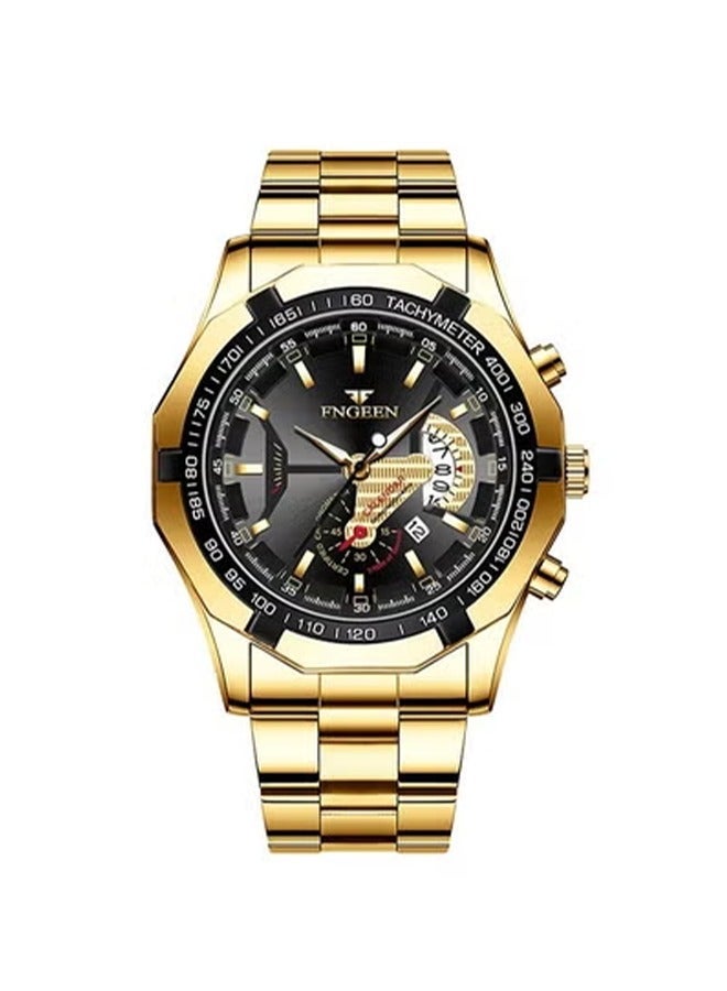 FNGEEN Fashion Business Men's Quartz Watch, Men's Watch, Gold - Image 1