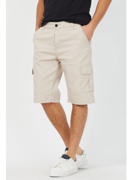 Cool Tarz Cool Style Men's Beige Cargo Pocket Lycra Shorts  - Image 3