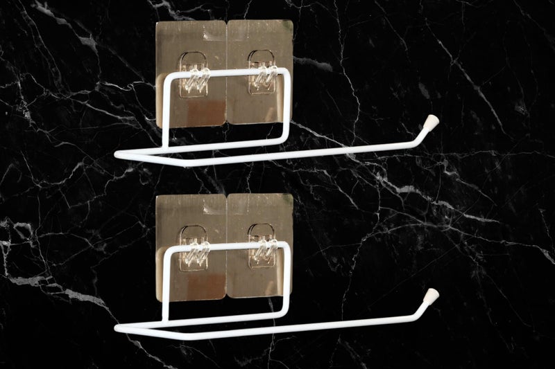 XTEND حامل ورق التواليت ذاتي اللصق من Xtend لحامل ورق المناديل/المناشف/عصا المناشف لملحقات الحمام (حجم قياسي، أبيض) (حزمة ورق التواليت 2_أبيض) - Image 1