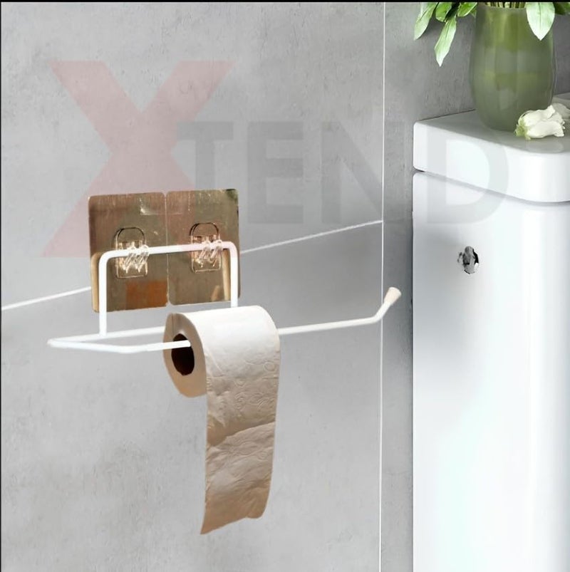 XTEND حامل ورق التواليت ذاتي اللصق من Xtend لحامل ورق المناديل/المناشف/عصا المناشف لملحقات الحمام (حجم قياسي، أبيض) (حزمة ورق التواليت 2_أبيض) - Image 2