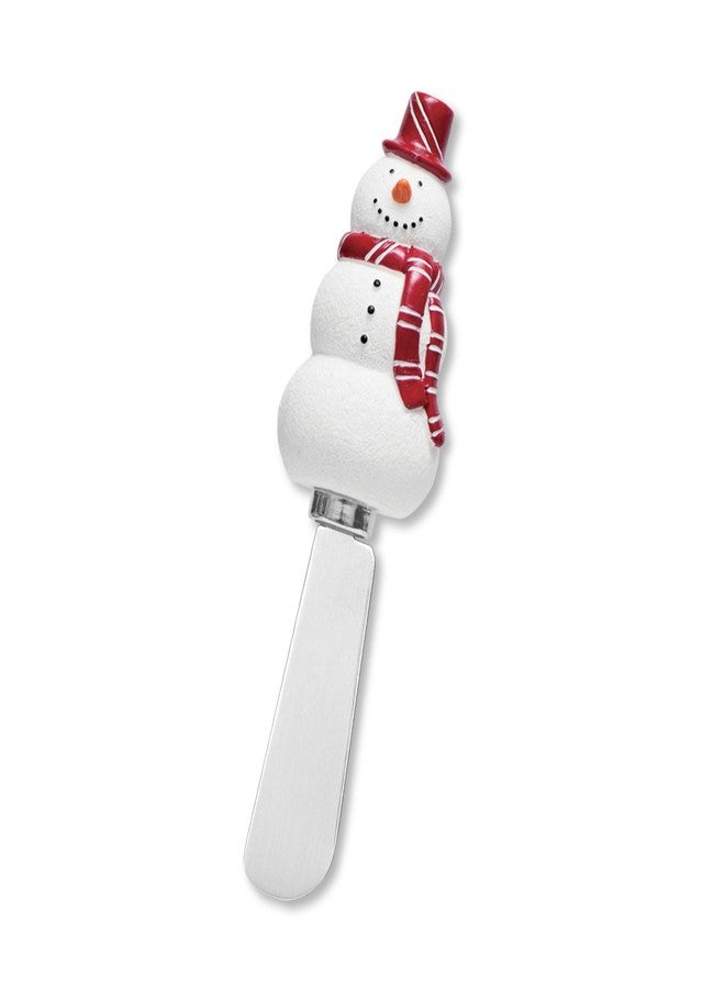 UPware Snowmen Cheese Spreaders, Hand-Painted Resin Handles with Stainless Steel Blades for Spreading Cream Cheese, Butter, and Jam, Assorted Designs, Set of 4 - Image 5