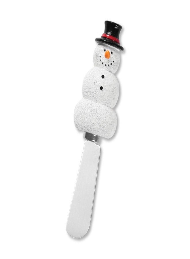 UPware Snowmen Cheese Spreaders, Hand-Painted Resin Handles with Stainless Steel Blades for Spreading Cream Cheese, Butter, and Jam, Assorted Designs, Set of 4 - Image 4