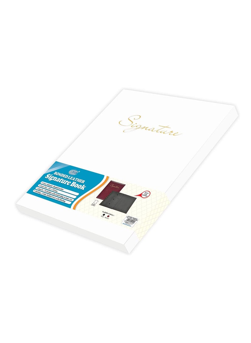 FIS Signature Book 10-Divisions Bonded Leather, Maroon - FSCL1-10BNMR - Image 3