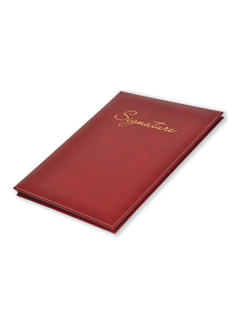 FIS Signature Book 10-Divisions Bonded Leather, Maroon - FSCL1-10BNMR - Image 1