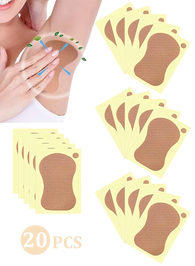 20 Pack Disposable Invisible Underarm Sweat Pads, Self-Adhesive Cotton Antiperspirant Stickers for Women Daily Wear Work Outdoor Dates - Image 1
