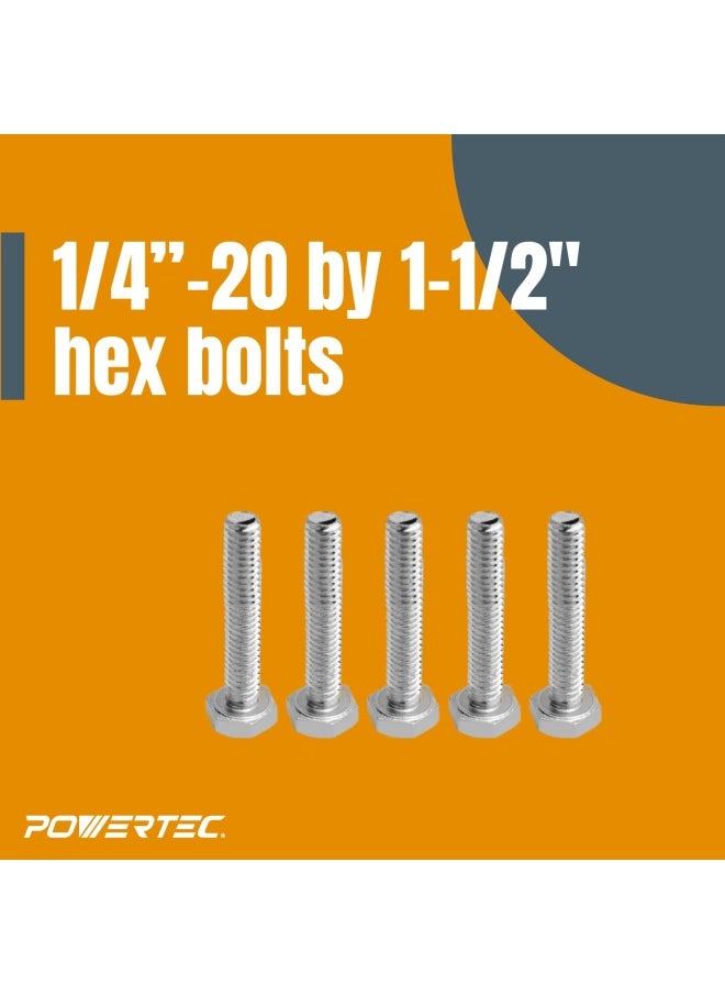 POWERTEC - 71068 T-Track Knobs with 1 4-20 by 1-1 2 Hex Bolts and Washers Set of 10 - Image 1