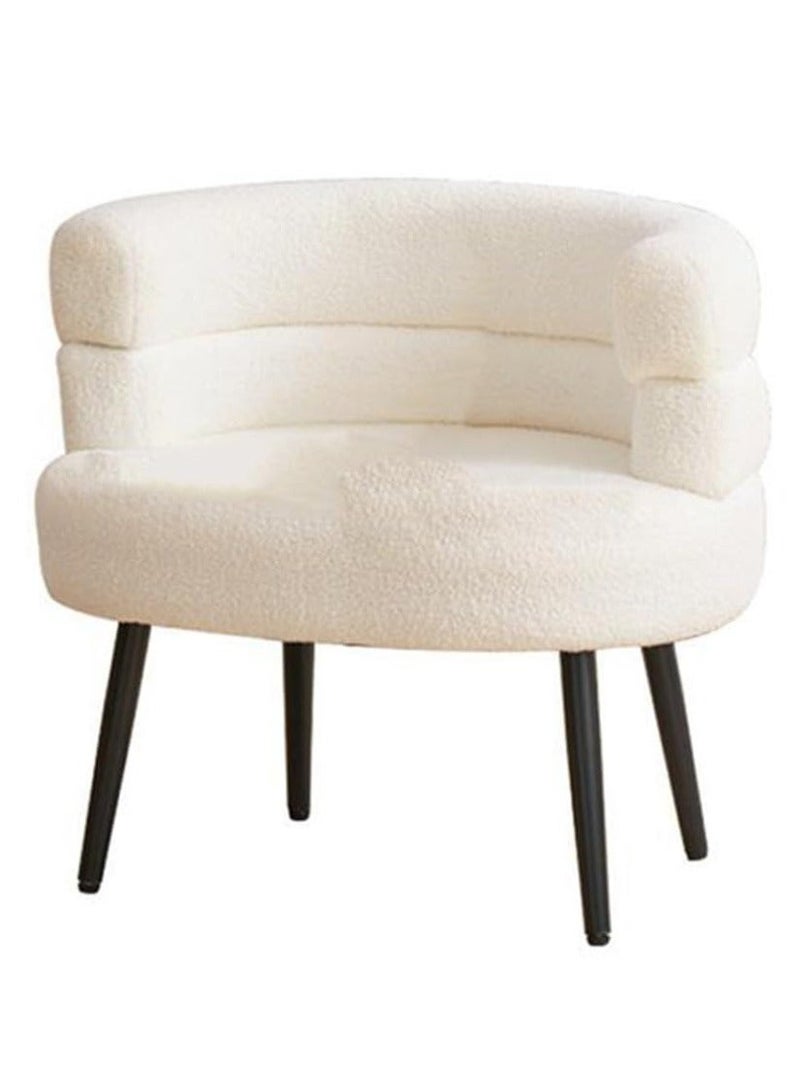 VINNYSEN Lamb's Wool Lazy Person Sofa Chair Home Dining Chair Balcony Backrest Chair Sub Dresser Makeup Bench - Image 2