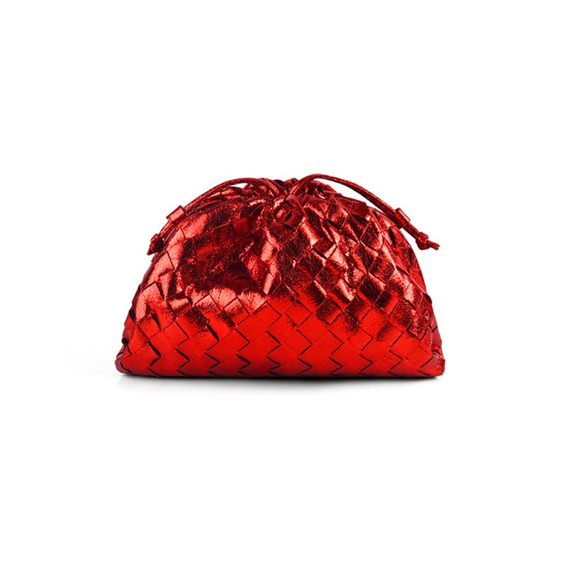 Explosions Metallic Woven Cloud Bag Fashion Exquisite Dumpling Bag Clip Clutch Bag Evening Bag - Image 5