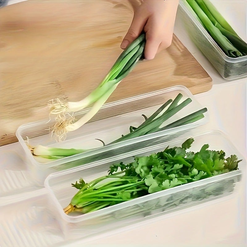 Plastic Fresh-Keeping Storage Containers for Vegetables, 2/3/4/6pcs Organizer Bins with Lids, Airtight Food Containers for Cilantro, Green Onions, Mint, Herbs, Lettuce, Kitchen Organization, Dishwasher Safe - Image 4