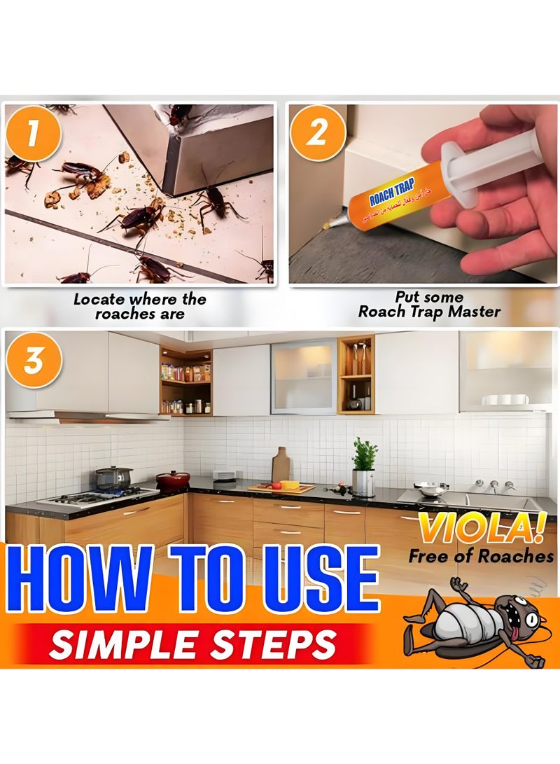 Cockroach Gel Killer for Homes & Kitchens - Safe Cockroach Control Gel Eliminates Roaches 3PCS