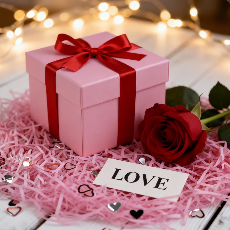 Qumenan Valentine Shredded Paper Filler 11.5 oz (330g) Raffia Paper with Red & Silver Heart Confetti, 5-Color Gift Basket & Box Filler for Valentineâ€™s Day Wrapping & Party Decor - Image 3