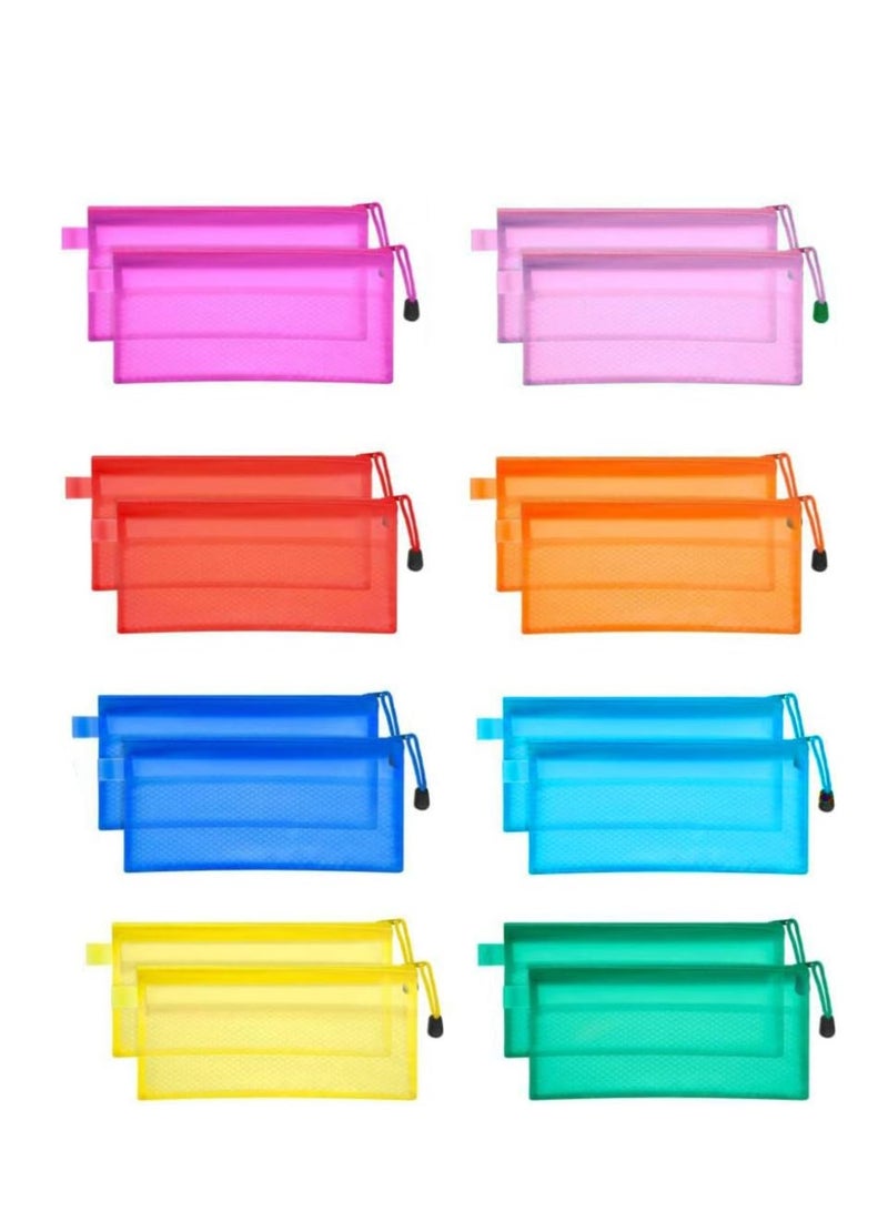 Waterproof Mesh Pencil Case – Zipper Closure, A6, Yellow - Image 1