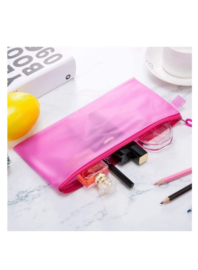 Waterproof Mesh Pencil Case – Zipper Closure, A6, Yellow - Image 4