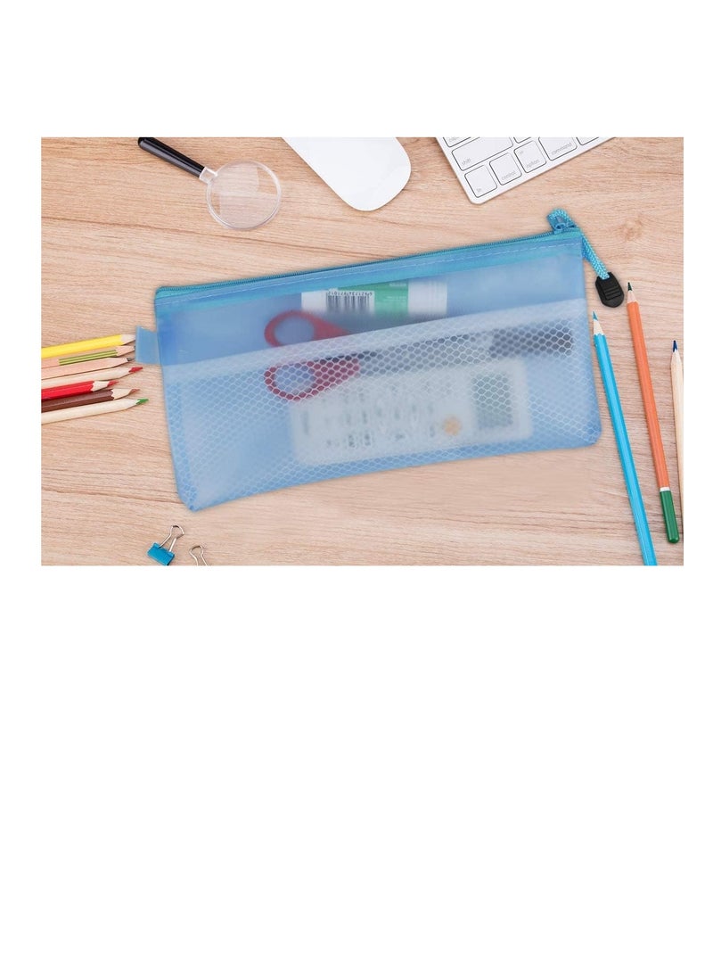 Waterproof Mesh Pencil Case – Zipper Closure, A6, Yellow - Image 3