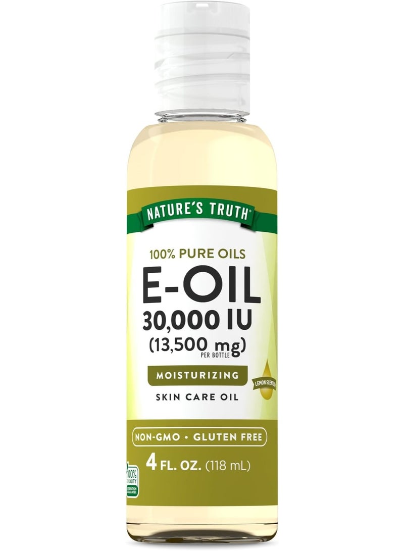 Nature's Truth, E-Oil, Lemon, 30,000 IU (13,500 mg), 4 fl oz (118 ml) - Image 1