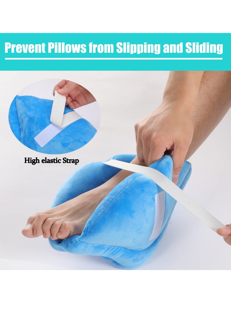Excefore - Heel Protector Cushion, Foot Support Pillow-Heel Cushion Protector Pillow for Relief Foot Pressure, Heel Protectors for Standard Size or Bariatric Patients, Extra Gentle Velvet Fabric (1 Pcs, Blue) - Image 1