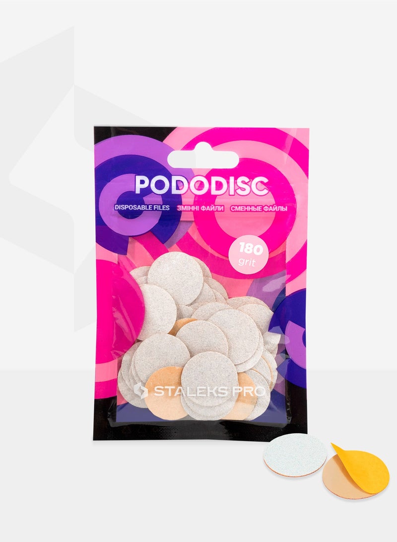 STALEKS PRO Disposable White Files for Pedicure Disc | PODODISC M EXPERT 180 grit (50 pcs) - Image 3