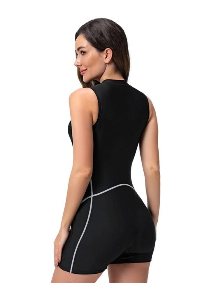 أوزيغالور ملابس سباحة نسائية قطعة واحدة مقاس XL، ملابس سباحة بدون أكمام، ملابس سباحة للتزلج على الماء UPF 50+ مزودة بحمالة صدر مدمجة - Image 4