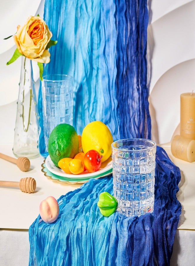 Craftdady مفرش طاولة من قماش الجبن من كرافتدادي، عبوة واحدة، 29.92 × 68.9 بوصة، مفرش طاولة أزرق متدرج بنمط بوهيمي ريفي، قماش بوليستر ناعم، قماش شفاف مناسب لحفلات الزفاف والملابس والديكور المنزلي - Image 3