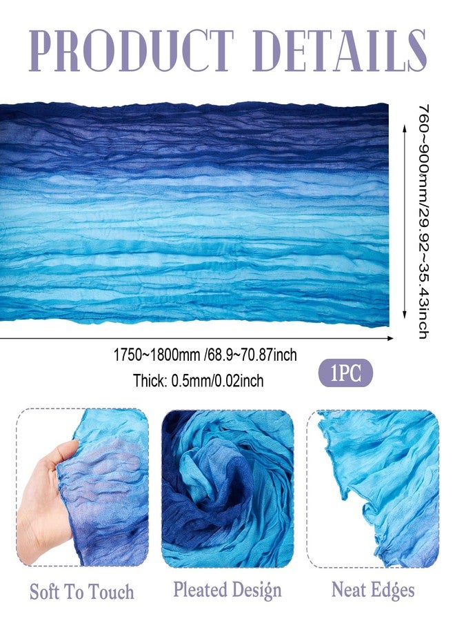 Craftdady مفرش طاولة من قماش الجبن من كرافتدادي، عبوة واحدة، 29.92 × 68.9 بوصة، مفرش طاولة أزرق متدرج بنمط بوهيمي ريفي، قماش بوليستر ناعم، قماش شفاف مناسب لحفلات الزفاف والملابس والديكور المنزلي - Image 2
