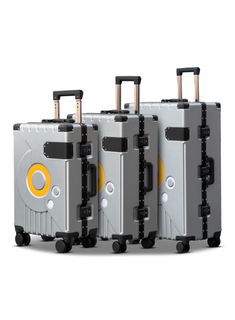 ZAAPPY Hard Shell Aluminum Frame 3PCS SET (20/24/28 Inch) Luggage With TSA Lock, Travel Hook, Silent 360° Spinner Wheels, Water Resistant Suitcase - Image 1
