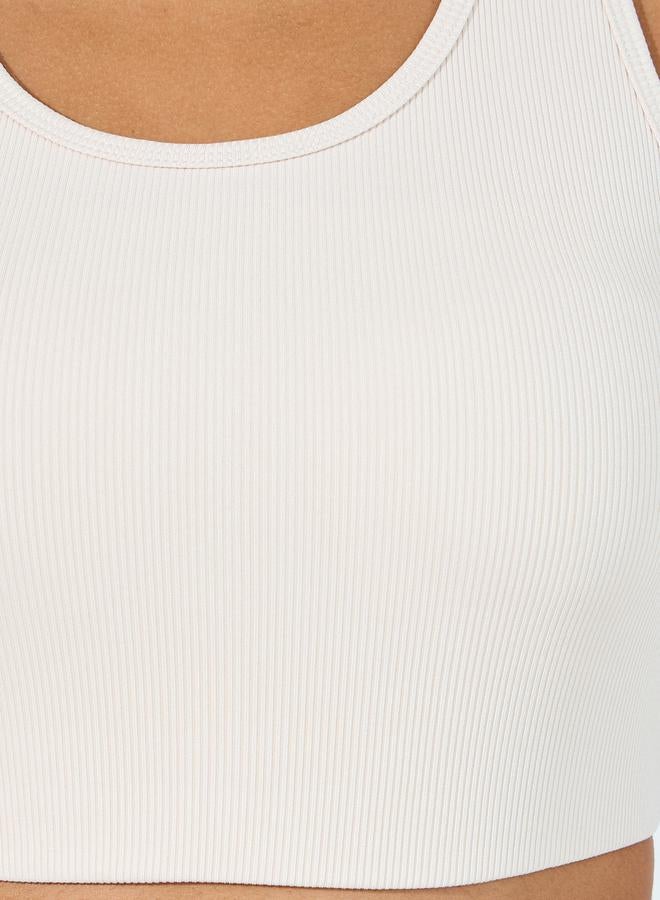 Styli Ribbed Racerback Longline Sports Bra & Flared Leggings Set  - Image 3