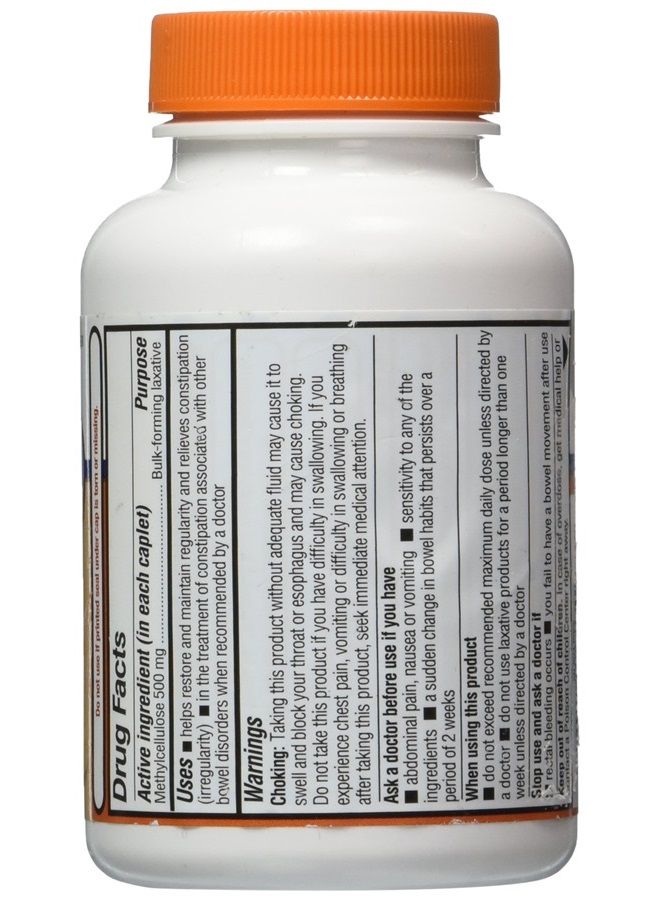 Equate Fiber Therapy For Regularity Fiber Supplement Caplets, 500mg, 100-Count Bottle - Image 2