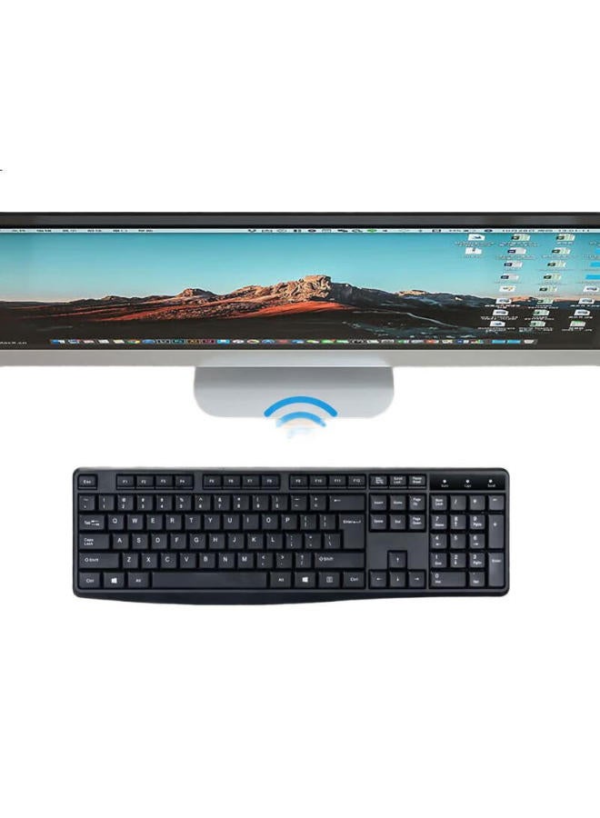 Gesobyte Wireless Keyboard, Quiet Low-Noise Office Keyboard, Compatible With Desktop And Laptop, Built-In Receiver, Plug And Play K139W Battery Version, Black - Image 1