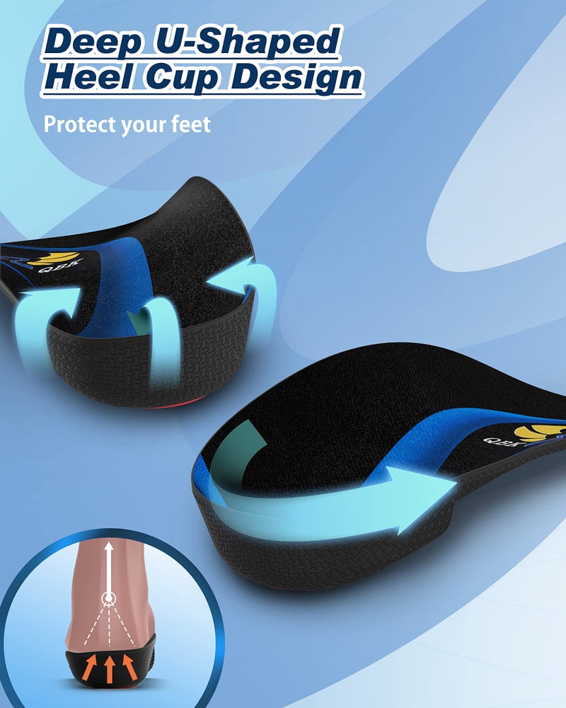 QBK 3/4 Arch Support Insoles for Women/Men QBK Orthotics Shoe Insoles High Arch Supports Shoe Insoles for Plantar Fasciitis  Flat Feet  Over-Pronation Height Increase Insoles XL - Image 4