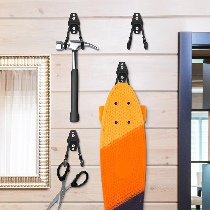 Heavy Duty Black Metal Wall Hooks 4pcs Garage Storage Hangers For Tools And Bikes - Image 4