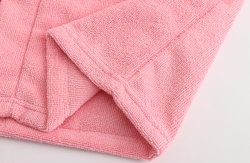 FunnyPaja Kids Soft Towel Hooded Robe Cotton Bathrobe for Girls 5-16 Years Pink 11-12 Years - Image 5