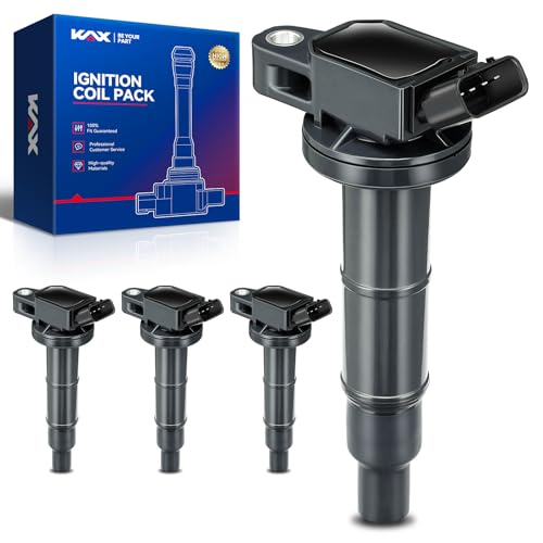KAX UF333 Ignition Coil 4 Packs Fit for 2.4 Camry 2002-2011, RAV4 2001-2008, xB 2010-2015, Highlander 2001-2007, Matrix 2009-2010, Solara 2002-2006, Vibe 2009-2010, Corolla 2009-2010, Matrix 2013-2013 - Image 1