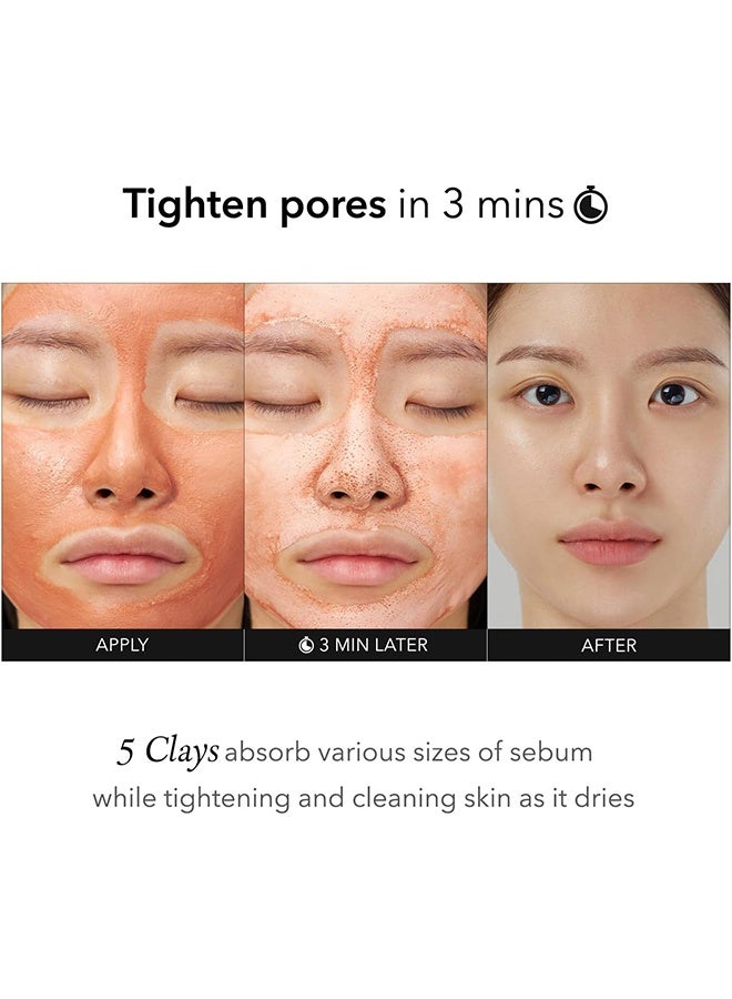 APRILSKIN Carrotene Pore Clay Mask,IPMP 3Min Quick Dry Pore Caring Clay Mask Kaolin Zinc PCA Reduces Pores Sebum Cooling Effect Vegan Gentle Exfoliation - Image 4