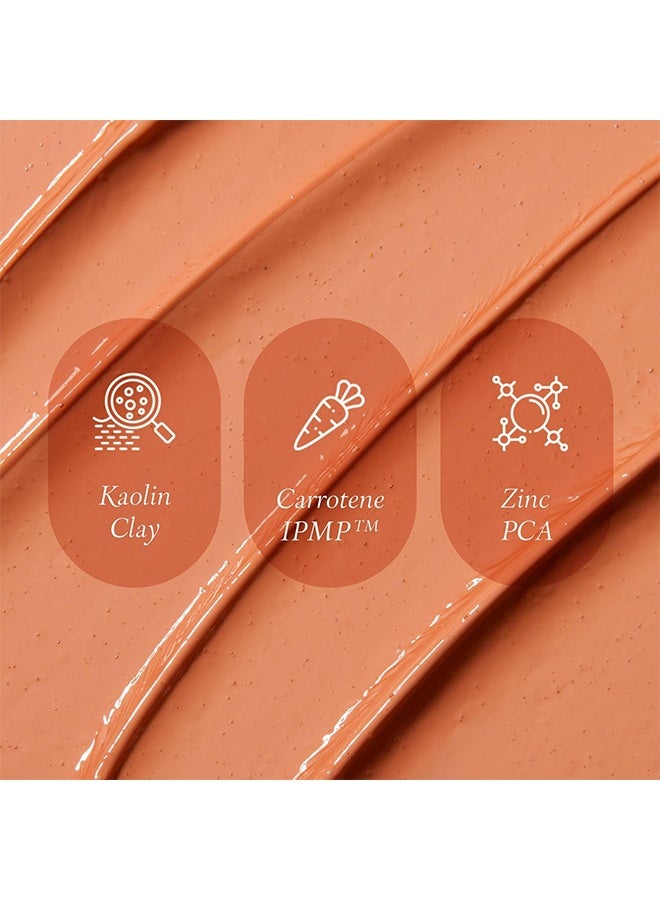 APRILSKIN Carrotene Pore Clay Mask,IPMP 3Min Quick Dry Pore Caring Clay Mask Kaolin Zinc PCA Reduces Pores Sebum Cooling Effect Vegan Gentle Exfoliation - Image 3