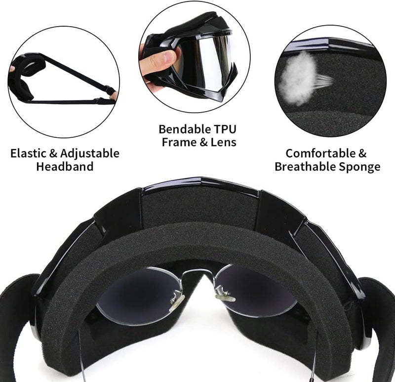 JAMIEWIN Dirt Bike & Motocross Goggles - Anti UV, Dustproof & Fog Resistant Offroad Riding Goggles - Image 4