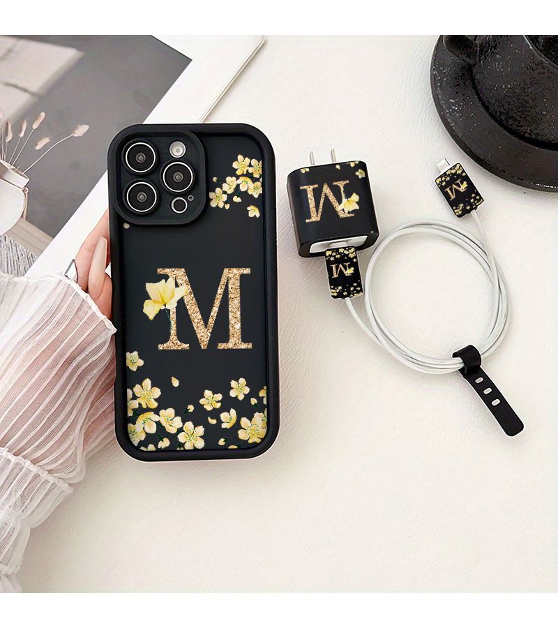 Color Mix 5 Floral Design Phone Case Set With Cable Protector Compatible Iphone 16 Pro Max - Image 2