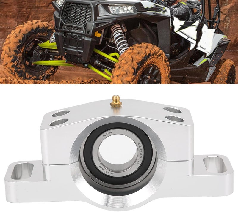 Pillow Block with 2 Bolt Replacement for Polaris XP 900 4900 2012-2014, Heavy Duty Silver Metal Bearing Mount for Smooth Rotation and Easy Maintenance (White) - Image 2