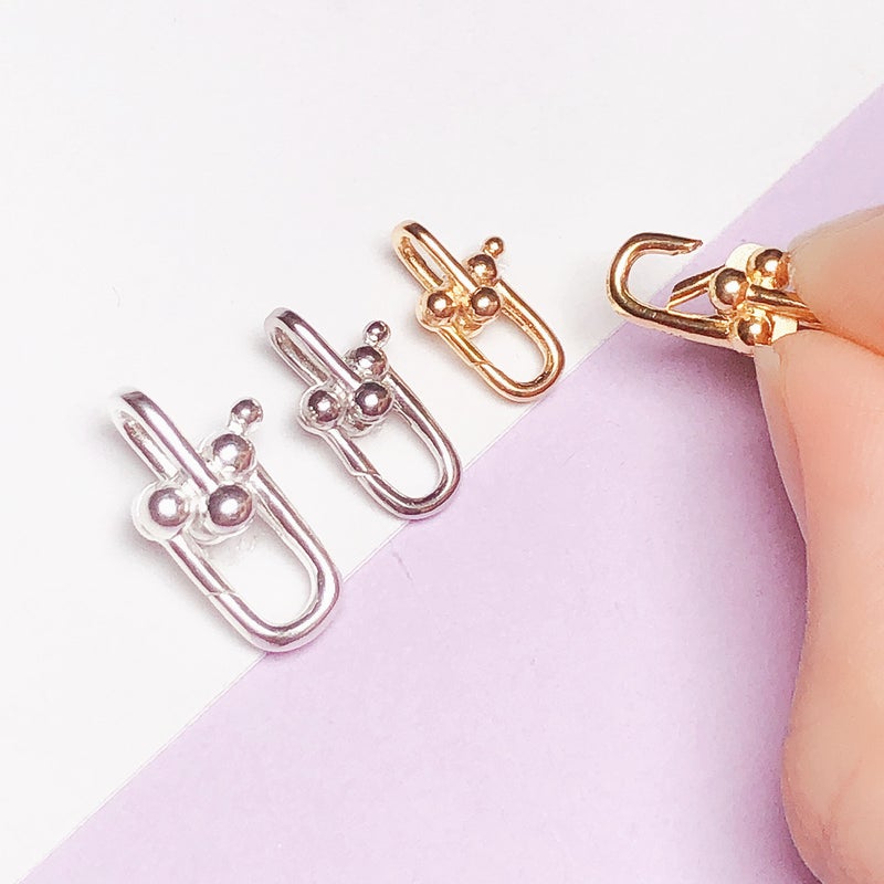S925 Sterling Silver Plated 18 Gold Horseshoe Buckle Pearl Necklace Tail Buckle Connecting Buckle Diy Handmade Beaded Bracelet Buckle - Image 4