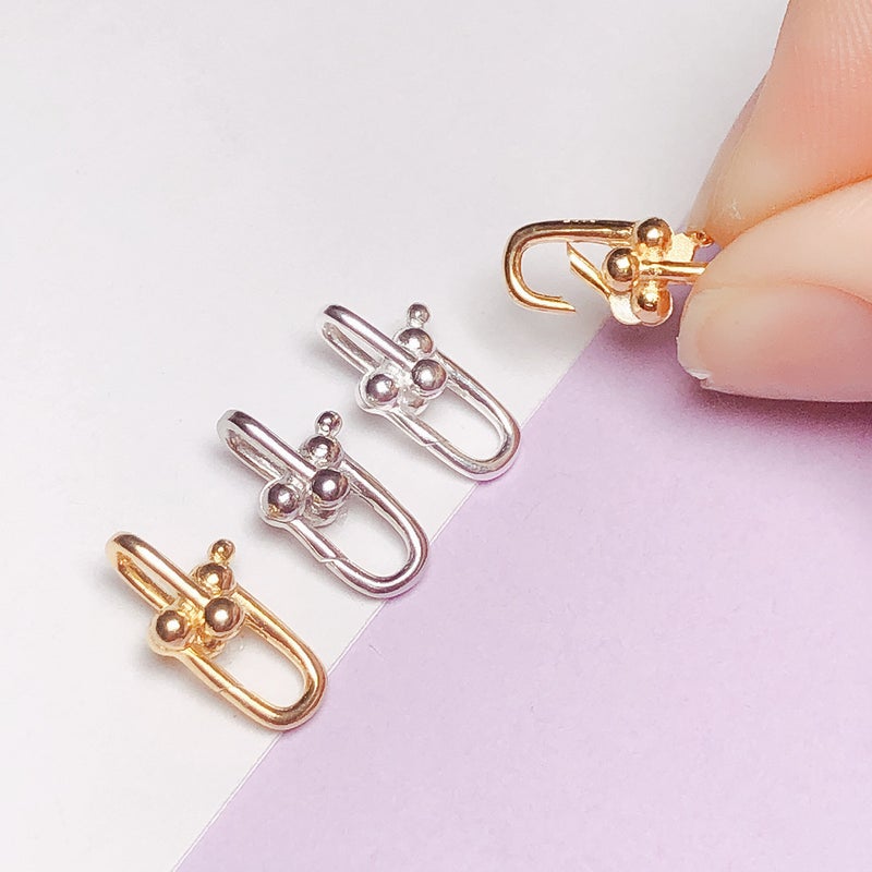 S925 Sterling Silver Plated 18 Gold Horseshoe Buckle Pearl Necklace Tail Buckle Connecting Buckle Diy Handmade Beaded Bracelet Buckle - Image 2
