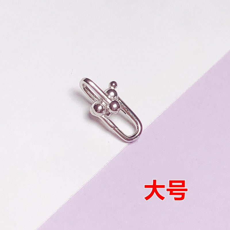 S925 Sterling Silver Plated 18 Gold Horseshoe Buckle Pearl Necklace Tail Buckle Connecting Buckle Diy Handmade Beaded Bracelet Buckle - Image 1