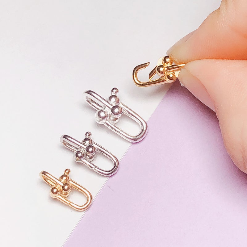S925 Sterling Silver Plated 18 Gold Horseshoe Buckle Pearl Necklace Tail Buckle Connecting Buckle Diy Handmade Beaded Bracelet Buckle - Image 3