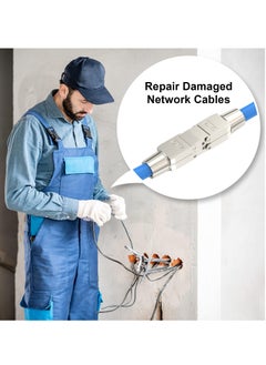 KASTWAVE موصل Cat7 RJ45، موصل RJ45 بدون أدوات ومحمي، وموسع كابل إيثرنت PoE+ بدون أدوات، وموصل كابل شبكة LAN إيثرنت لكابلات شبكة Cat7/Cat6A، عبوة من قطعتين، فضي  - Image 2