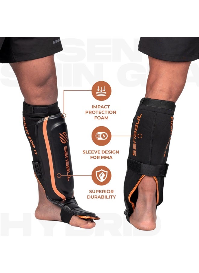 Sanabul  Essential Sleeve Kickboxing Shin Guards | MMA Shin Guards | Muay Thai Shin Guards | Hybrid Neoprene Design, X-small  - Image 4