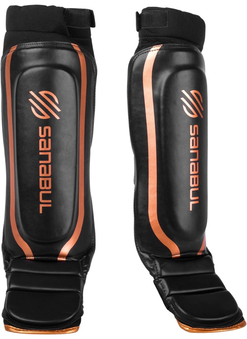 Sanabul  Essential Sleeve Kickboxing Shin Guards | MMA Shin Guards | Muay Thai Shin Guards | Hybrid Neoprene Design, X-small  - Image 1