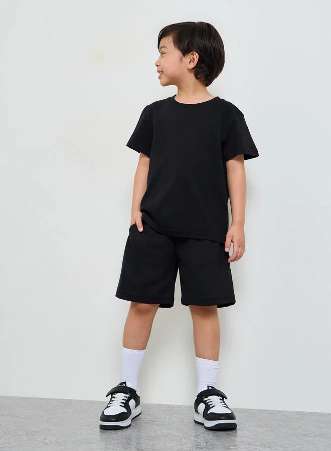 Styli Boys Cotton Sports Jersey Shorts with Side Pocket