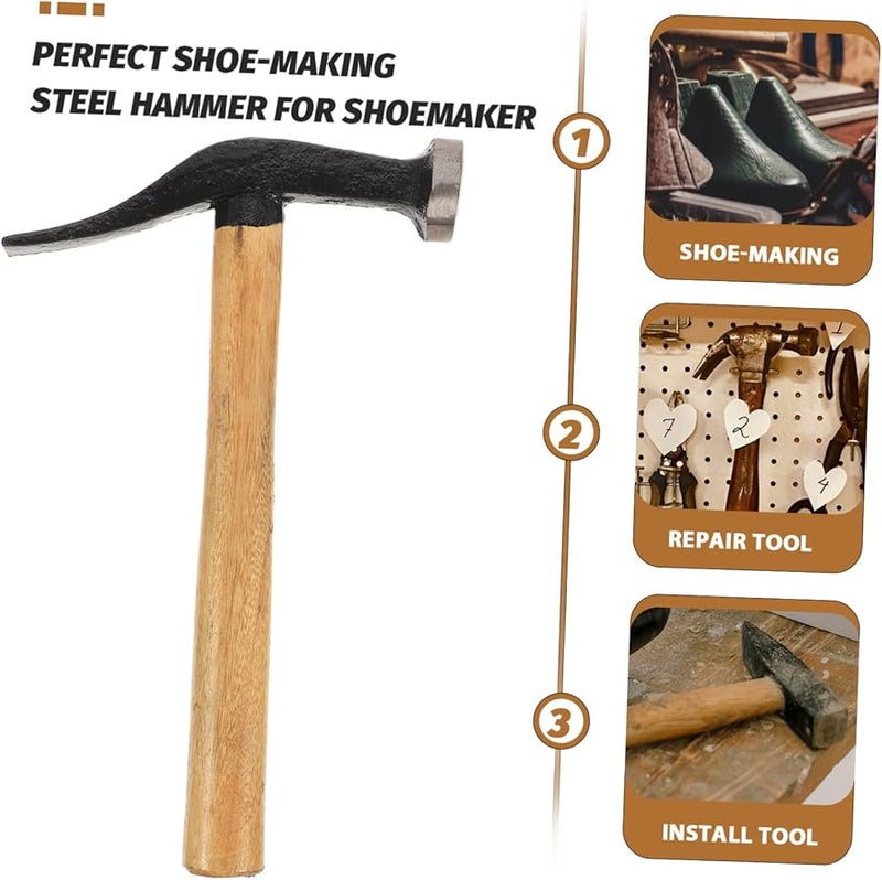 Multi Color Shoe Repair Hammer Wooden Handle Leather Crafting Sole Installation Lightweight Tool - Image 2