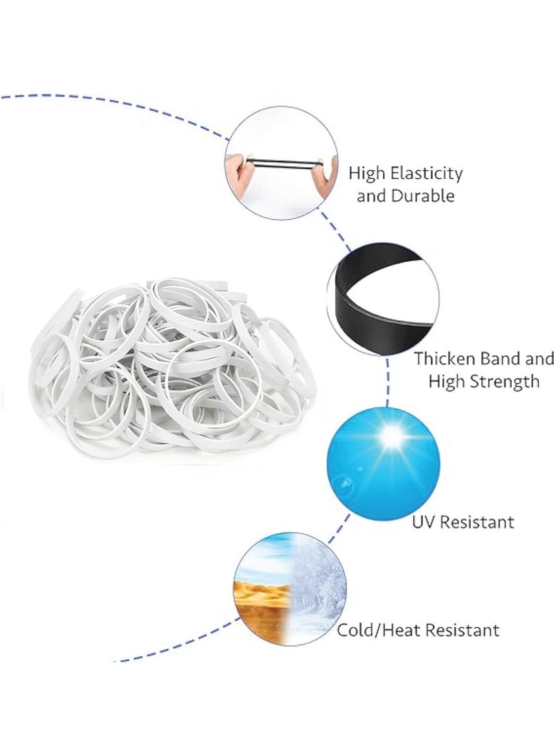 أربطة مطاطية متينة | أربطة مطاطية مقاومة للأشعة فوق البنفسجية، كبيرة وسميكة جدًا - عبوة من 40 رباطًا (مقاس #64، 1/4 × 3 1/2 بوصة) (لون أبيض)أربطة مطاطية متينة | أربطة مطاطية مقاومة للأشعة فوق البنفسجية، كبيرة وسميكة جدًا - عبوة من 40 رباطًا (مقاس #64، 1/4 × 3 1/2 بوصة) (لون أبيض) - Image 1