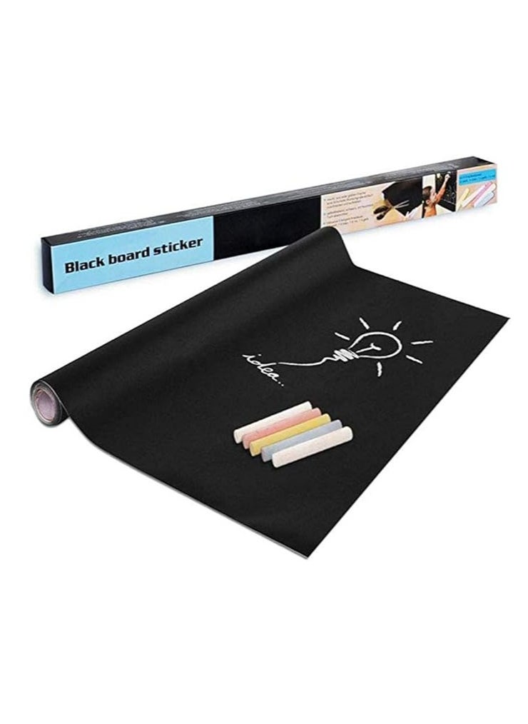 Terabyte Black Board Sticker,  Chalkboard Sticker with  Removable Teaching Writing Stickers Self-adhesive Wall Stickers Vinyl Draw Décor for Kids Rooms, School, Home, Office 45x200cm  - Image 1